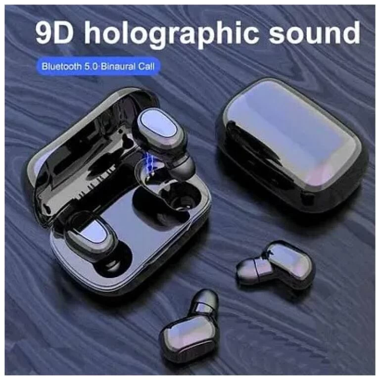 L21 In-Ear TWS Earbuds Buds 5.1 Bluetooth Headset with Mic (Black, True Wireles)