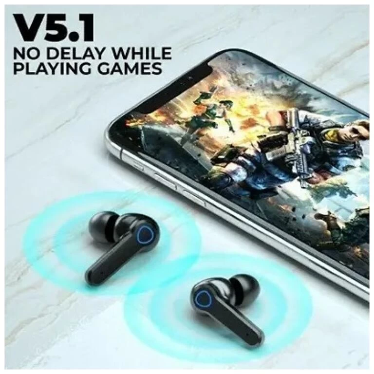 M19 Earbuds/TWs/buds 5.1 Earbuds with 300H Playtime, Headphones Bluetooth Headset Earphone nbsp;nbsp;(Black, True Wireless)