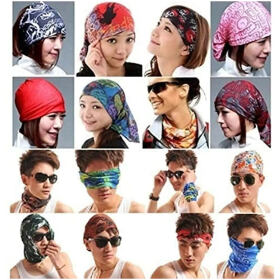 Aenon Fashion Unisex Multi-coloured Set of 6 Bandana Headband Neck Gaiter Face Mask Scarf Mask for Outdoor Sport Bikking Hiking and Running (Multicolor8)