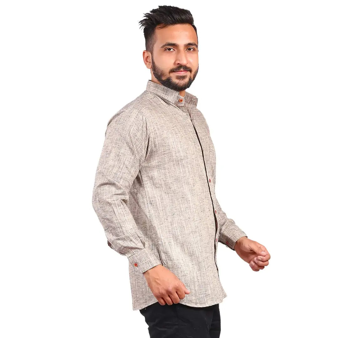0ee8a26b-86eb-4a72-b570-6fbdb6b3d9d1_28334187-originnm80prcnt Aarav Boss Men Light Brown Formal Shirt (Size- X Small)