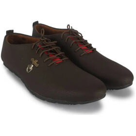 Brown Partywear Synthetic Leather Casual Shoes for Men
