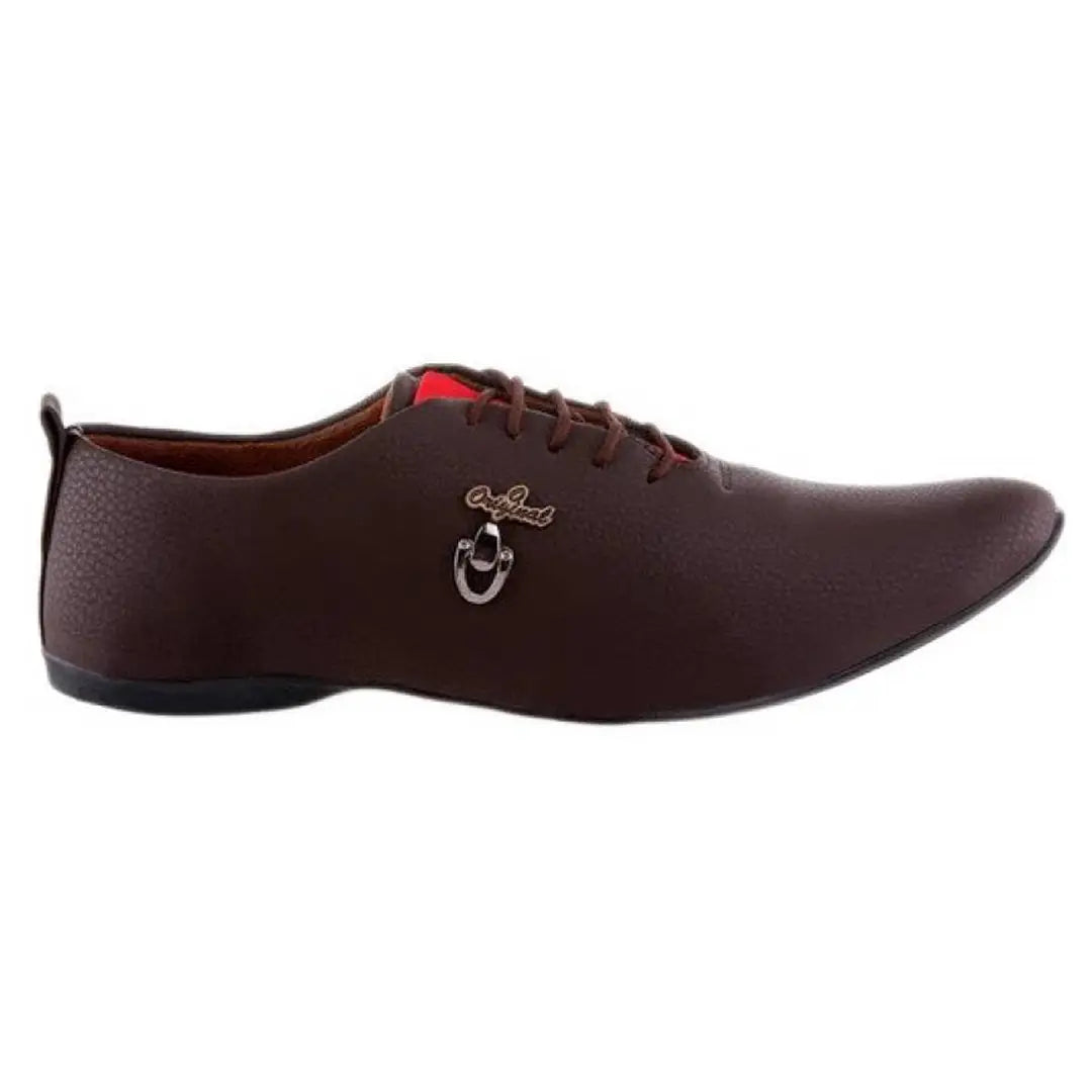 1536928166281_15117brown2-originnm80prcnt Brown Partywear Synthetic Leather Casual Shoes for Men