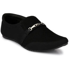 Black Slip-on Canvas Casual Party Wear Shoes