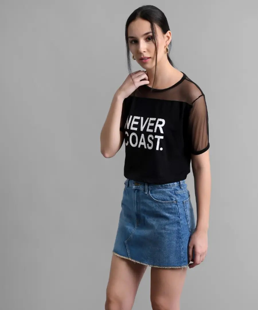 1596543855676_Black_Never_Coast_Print_Top_With_Net_Yoke__3_-originnm80prcnt Black Never Coast Print Top With Net Yoke