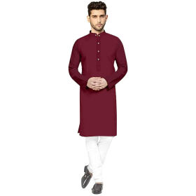 Classic Cotton Blend Solid Kurtas for Men