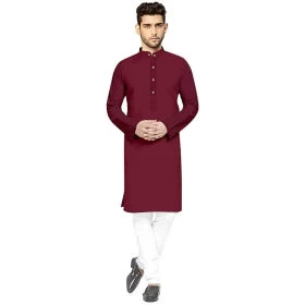 Classic Cotton Blend Solid Kurtas for Men