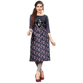 Crepe Printed Straight Kurti