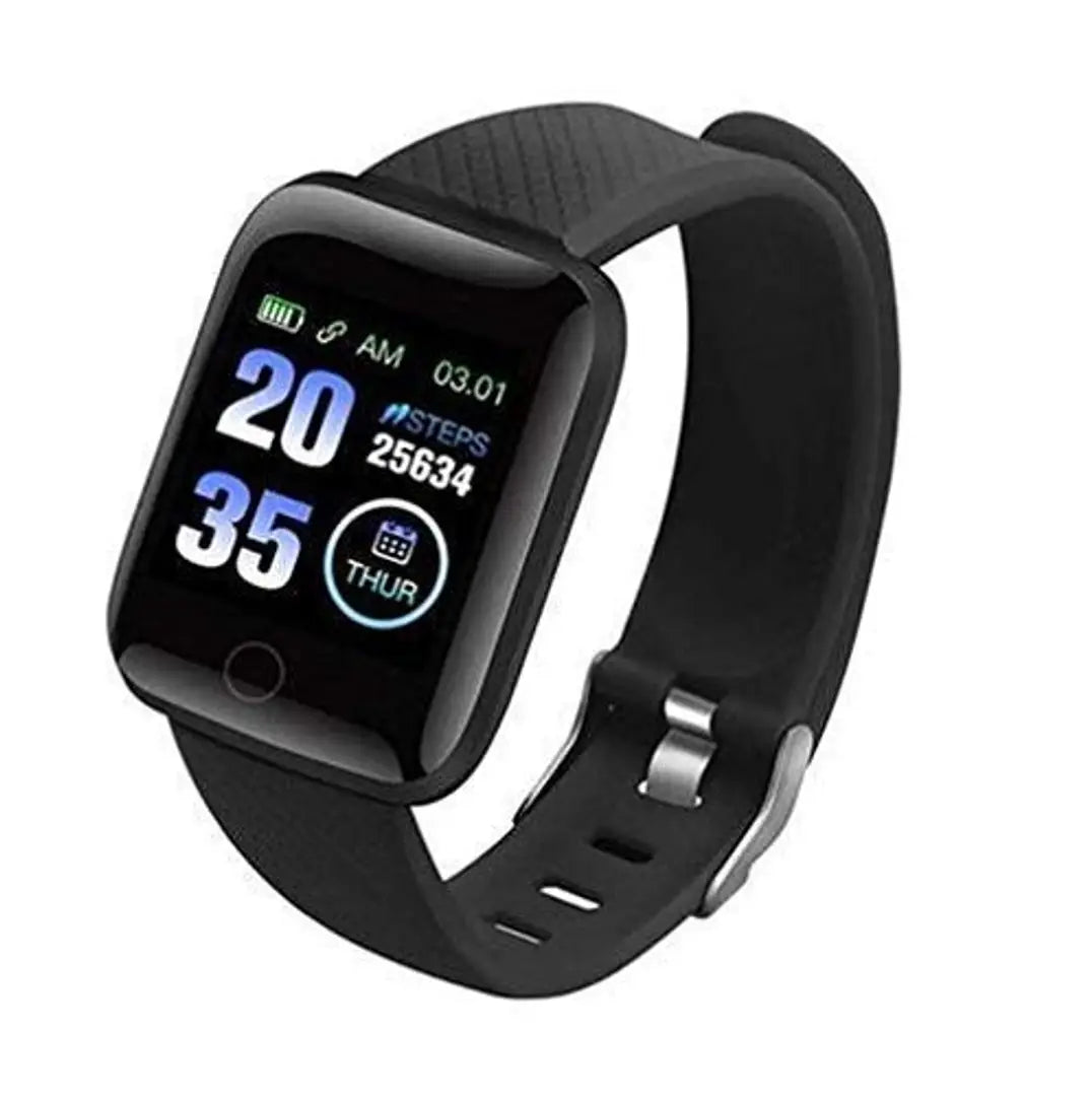 1675159195366_1-originnm80prcnt ashion Upgraded D-116 Plus Smart Band Fitness Tracker Watch Heart Rate with Activity Tracker Waterproof Body Functions Like Steps Counter, Calorie Counter, Heart Rate Monitor, Black