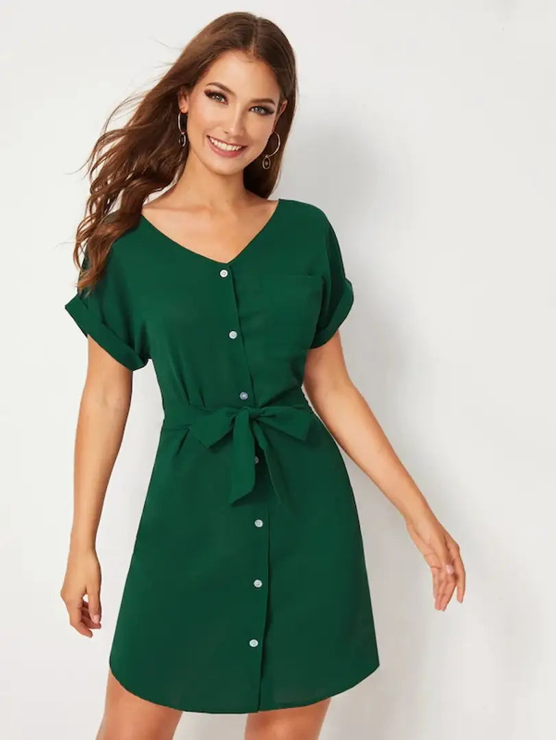 1677758575630_Main-originnm80prcnt Classic Crepe Solid Dresses for Women