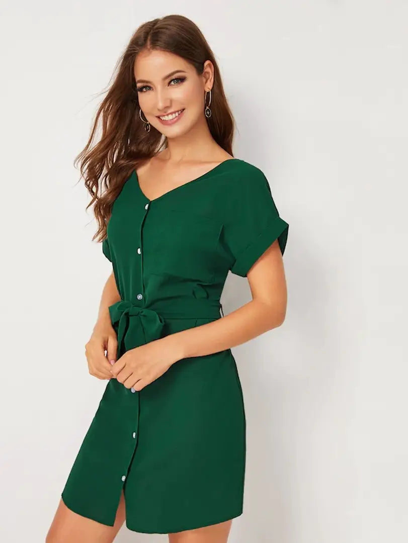 1677758605813_4-originnm80prcnt Classic Crepe Solid Dresses for Women