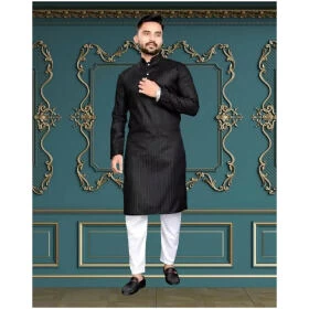 Classic Cotton Blend Solid Kurtas for Men