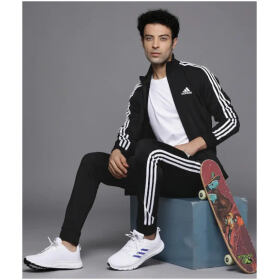 Black Striped Men Tracksuit