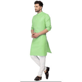 Stylish Fancy Cotton Blend Straight Kurta For Men