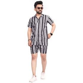 Men Printed Top Shorts Set, Fancy Designer Men night suit