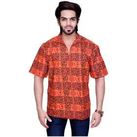 Classic Cotton Blend Printed Short Kurtas for Men