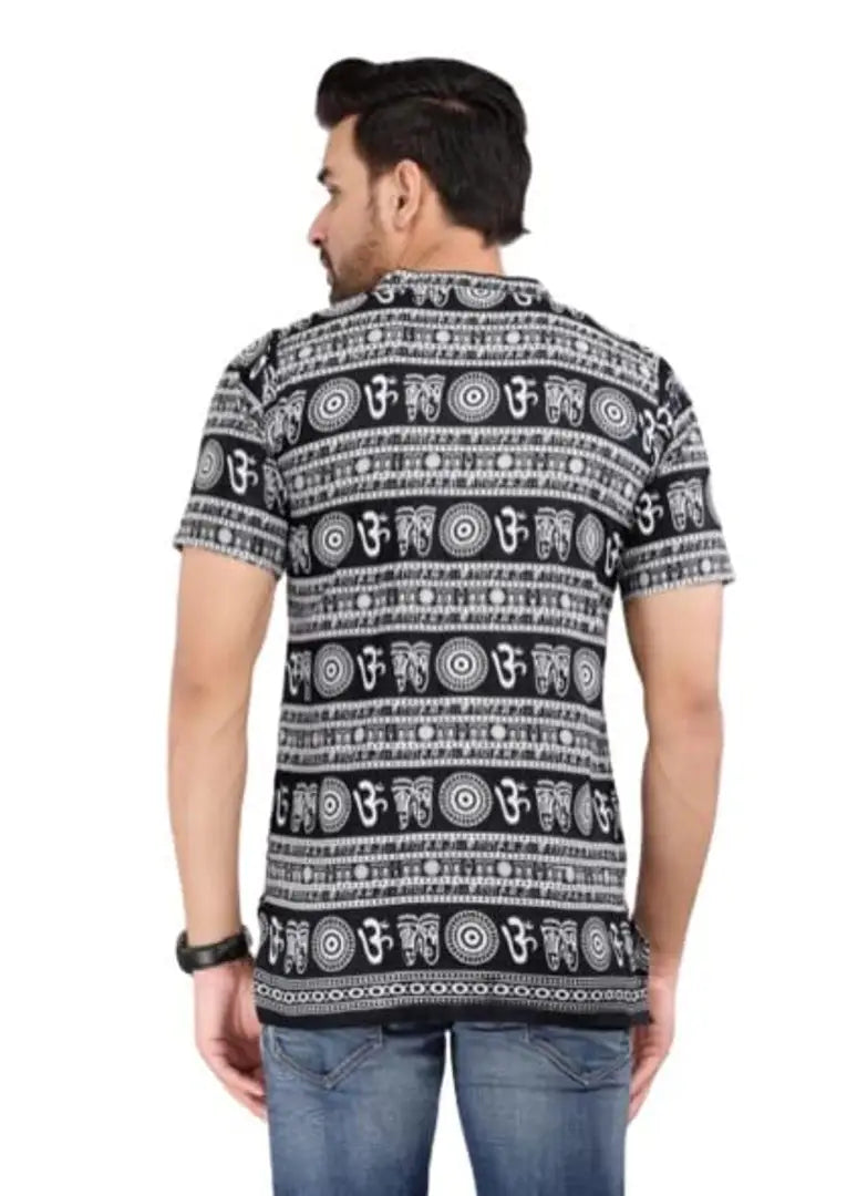 1684732672742_BL2-originnm80prcnt Classic Cotton Blend Printed Short Kurtas for Men