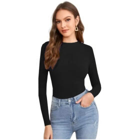 Casual Polyester Blend Round Neck Long Sleeves Stylish Top