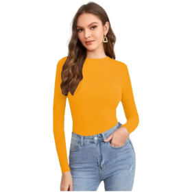 Casual Polyester Blend Round Neck Long Sleeves Stylish Top
