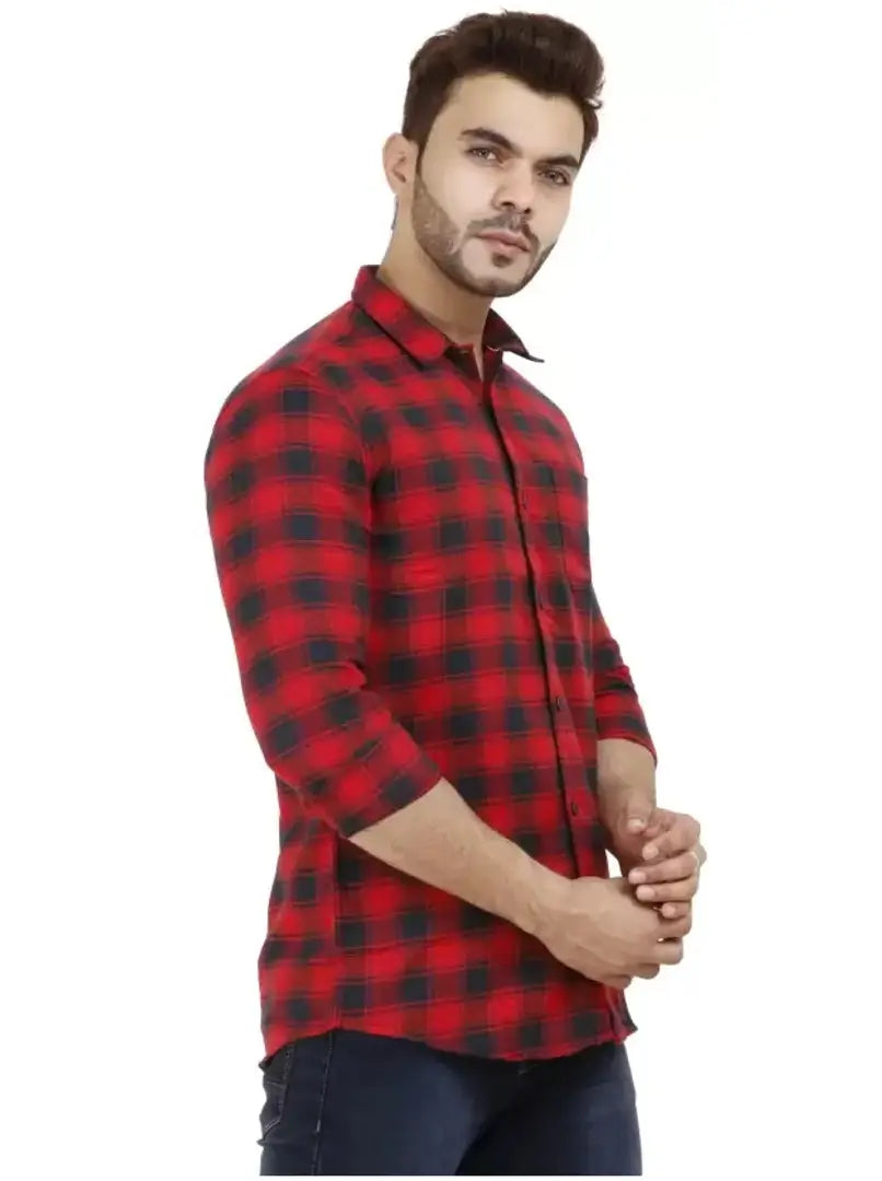 1686458482307_red_chk_1-originnm80prcnt Casual Shirts for Men