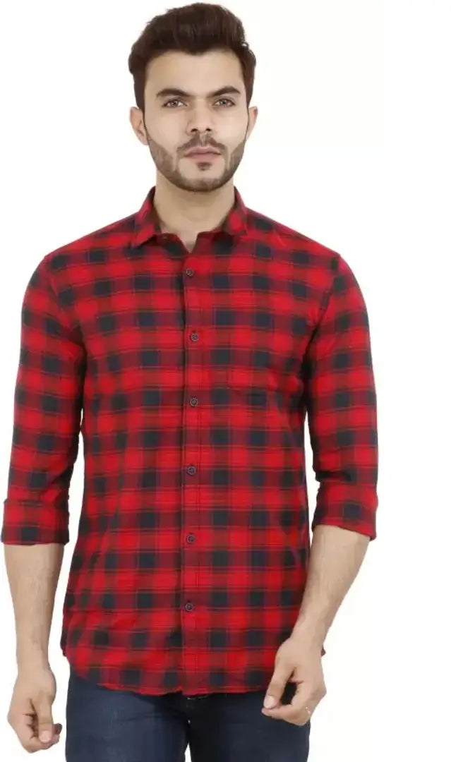 1686458482863_red_chk-originnm80prcnt Casual Shirts for Men