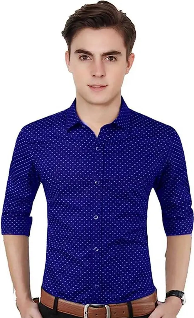 1686747400727_b1-originnm80prcnt Blue Printed Cotton Slim Fit Men's Casual Shirt