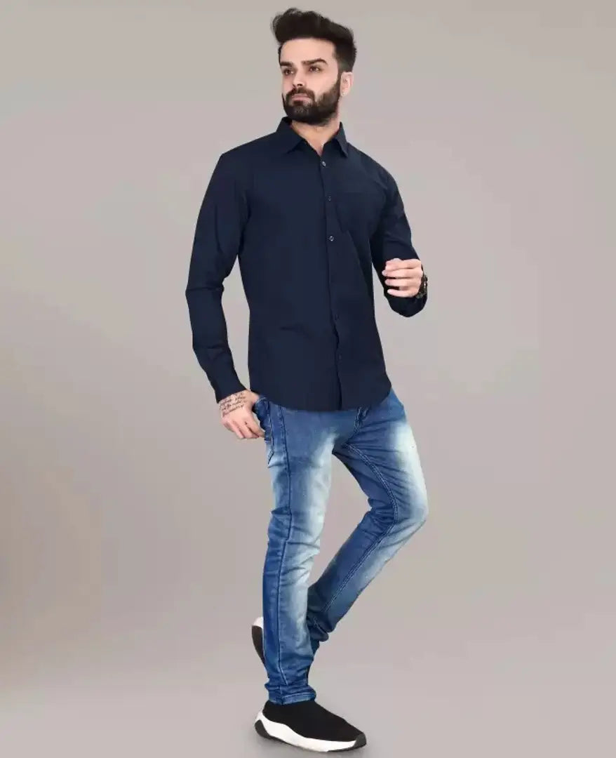 1686808682307_navy_2-originnm80prcnt Casual Shirt For Men
