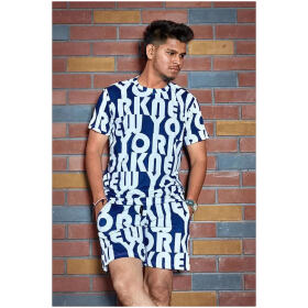 Classic Polycotton Printed Nightwear Short and Tshirt for Men