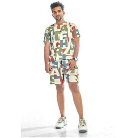 Classic Polycotton Printed Nightwear Short and Tshirt for Men
