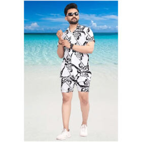 Men Cottan Night Suit DM-131 White