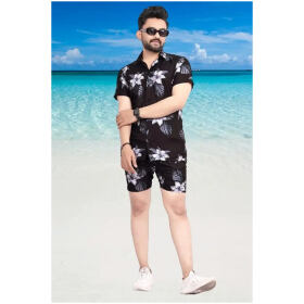 Men Cottan Night Suit DM-136 BlacK