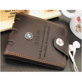 Designer Beige PU Solid Two Fold Wallet For Men