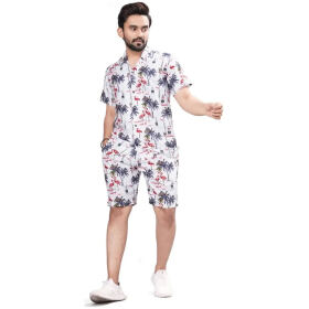 Men Printed Top Shorts Set, Fancy Designer Men night suit