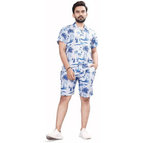 Men Printed Top Shorts Set, Fancy Designer Men night suit