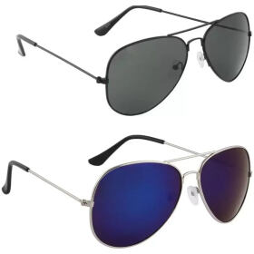 Aviator Sunglasses (For Men Women, Black, Blue)
