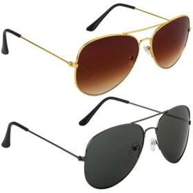 Aviator Sunglasses (For Men Women, Brown, Black)