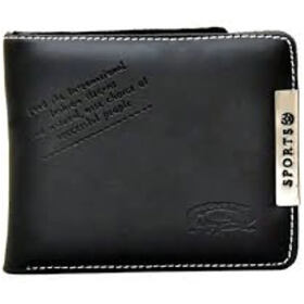 Designer Black Rexine Solid Two Fold Wallet For Men