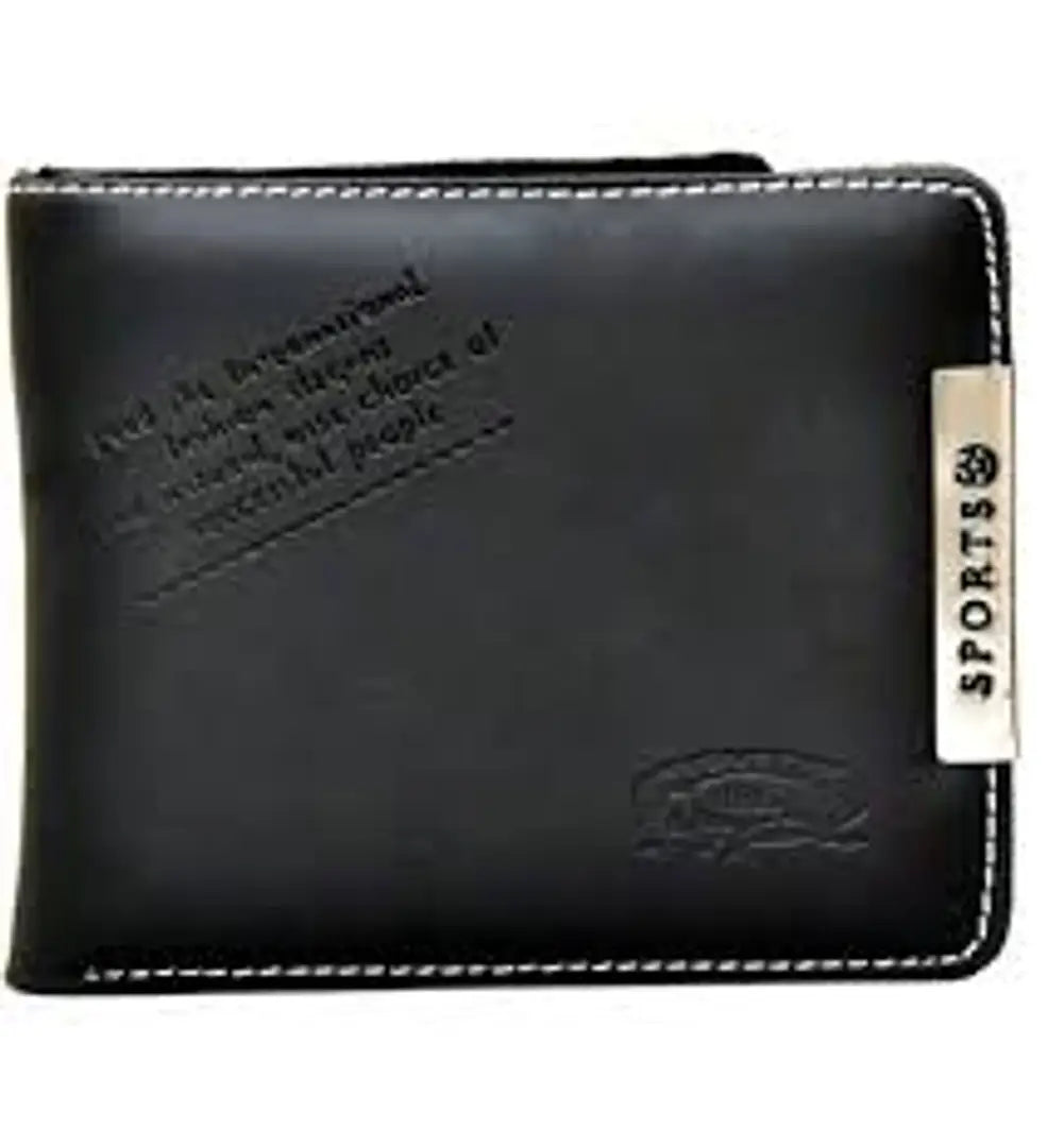 1691081272417_BLACK_SPORTS_WALLET-originnm80prcnt Designer Black Rexine Solid Two Fold Wallet For Men