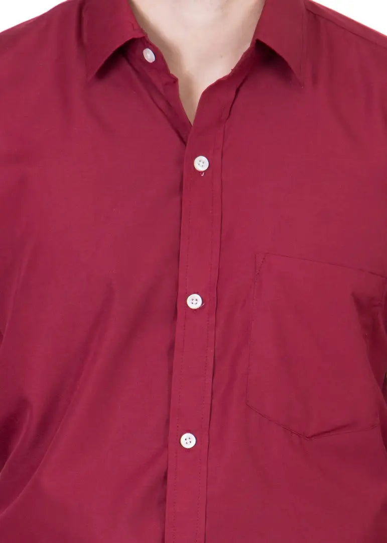 1d80eb08-e640-446c-adc0-b2192f9666be_26272168-originnm80prcnt BEING FAB Men's Formal Shirt Cotton Polyester Blend Slim Fit Solid Maroon_S