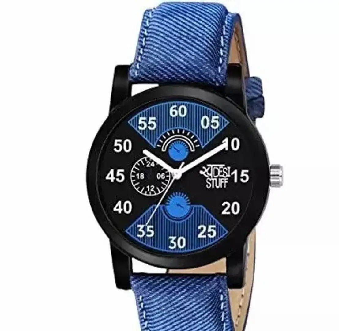 1dfb2586-bcc0-461b-b3fe-20bd2d37efc8_29662011-originnm80prcnt Blue Strap and Black Dial Analogue Watch for Boys/Men Pack of 1