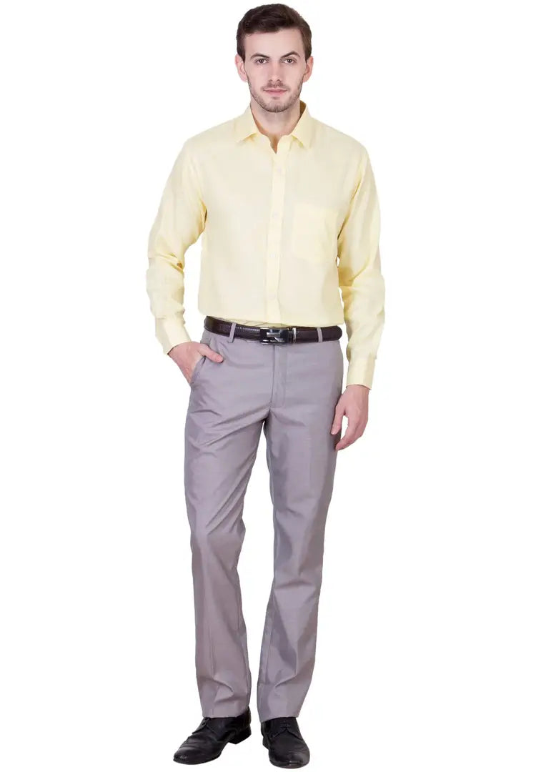 322f5e4d-de1b-4322-969b-977857db5449_26272168-originnm80prcnt BEING FAB Men's Formal Shirt Cotton Polyester Blend Slim Fit Solid Yellow_L