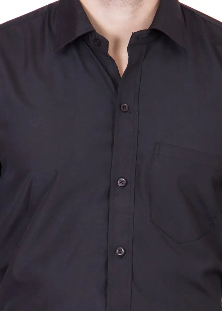 3d3849ba-5ee5-4d16-babc-f67e11245bb8_26272168-originnm80prcnt BEING FAB Men's Formal Shirt Cotton Polyester Blend Slim Fit Solid Black_M
