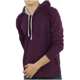 Ayvina Men's Cotton Full Sleeves Hooded T-Shirt Sweatshirt