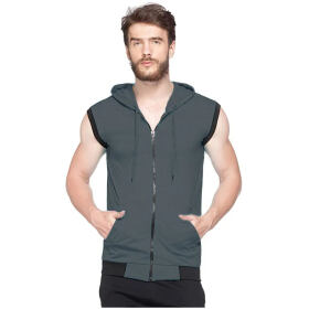 Adorbs Men's Cotton Blend Hooded Sleeveless Tshirt (619-s_Anthara_S) Pack of 1