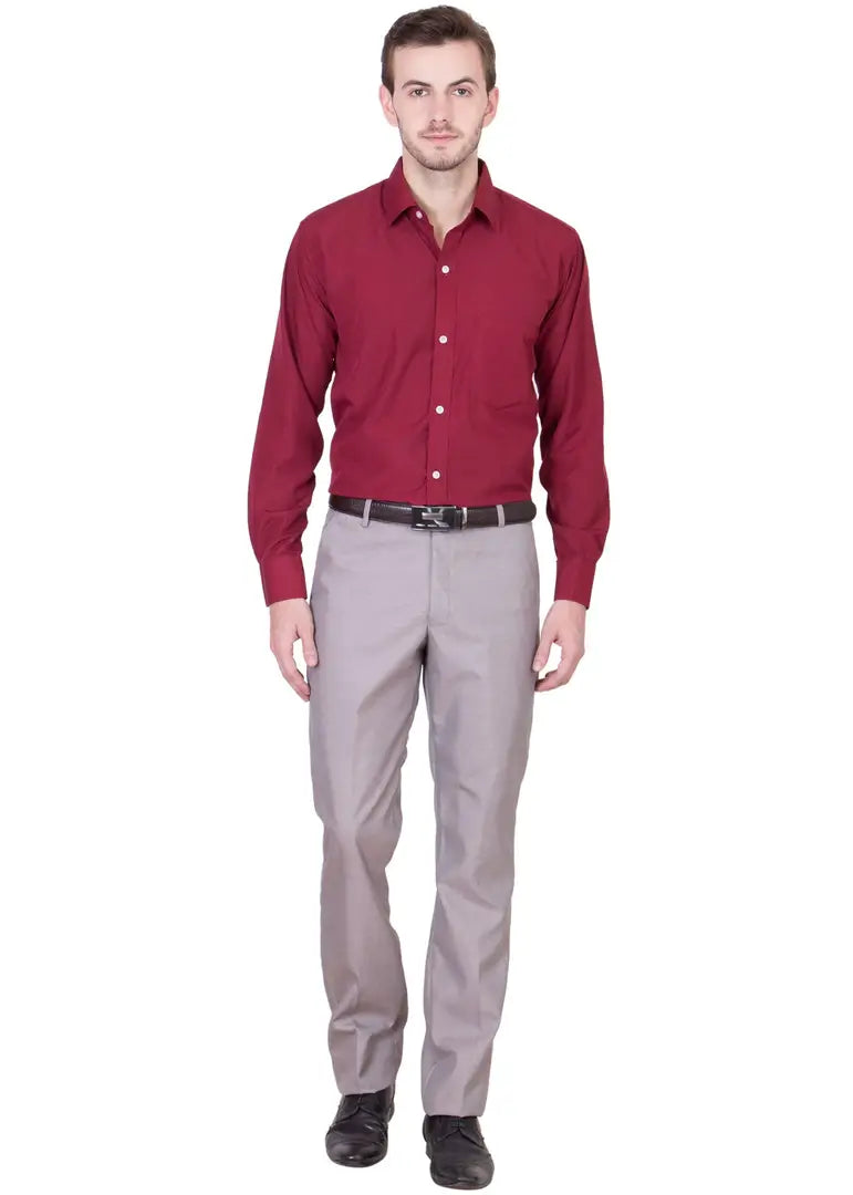 4aac2518-804f-4c04-a464-1b8f1e5ae428_26272168-originnm80prcnt BEING FAB Men's Formal Shirt Cotton Polyester Blend Slim Fit Solid Maroon_S