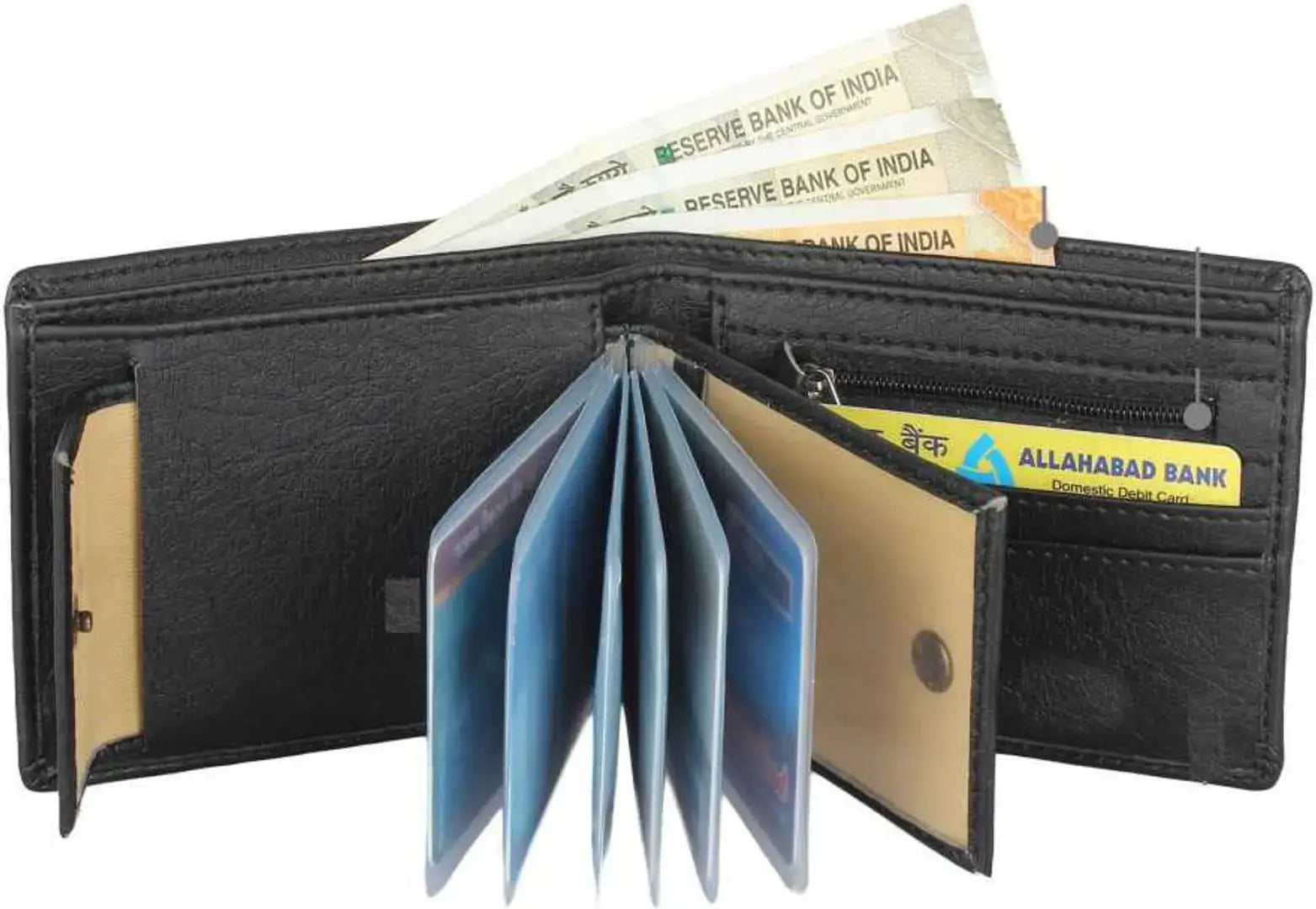 4b51d7d7-d0dd-475b-aecf-b963cb87cddc_15024114-originnm80prcnt Designer Black Artificial Leather Solid Two Fold Wallet For Men
