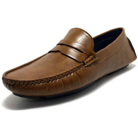 Castoes Men's Casual TAN/Brown Slip-on Loafers Moccasins (8 UK, Tan)