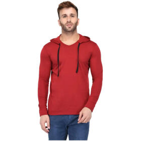 Adorbs Men's Slim Fit T-Shirt (1-FAIZAN-210-MAROON-XL_Maroon_X-Large)