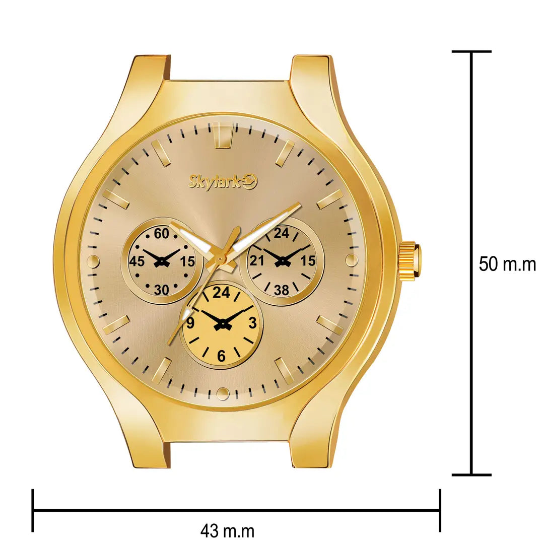 9d1df4ef-56b8-4a63-9980-7bb2b08136b6_11480100-originnm80prcnt Analog Gold Dial Business Stainless Steel coronagraph style Causal party wear For men Boys