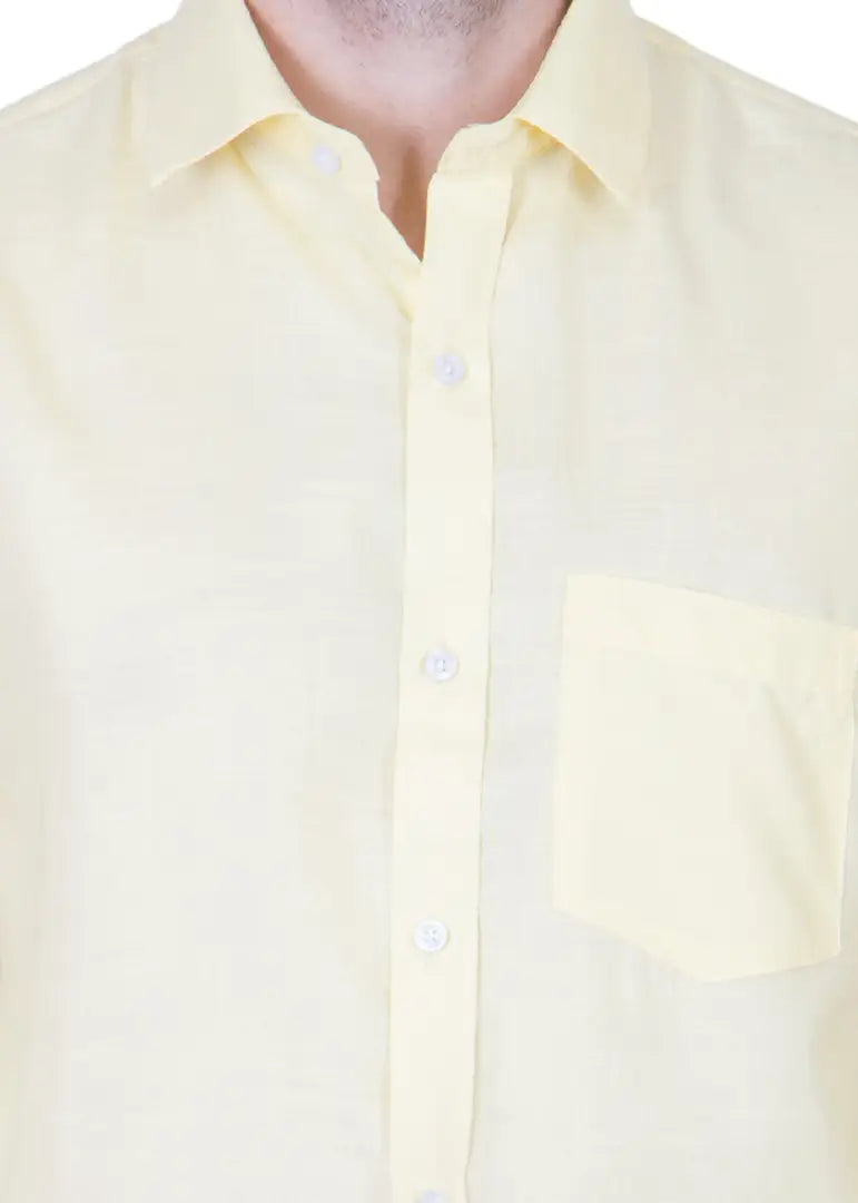 a0f5b433-26bd-4f59-a67f-14251a26670f_26272168-originnm80prcnt BEING FAB Men's Formal Shirt Cotton Polyester Blend Slim Fit Solid Yellow_L