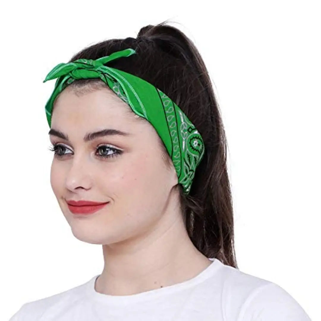 ab433f96-cb8e-4855-a396-ec8b12e6129b_18893698-originnm80prcnt Aashirwad Craft Pure Cotton Bandanas Paisley Pattern Scarf for Men Women Cowboy Handkerchief (50cm) (Green)
